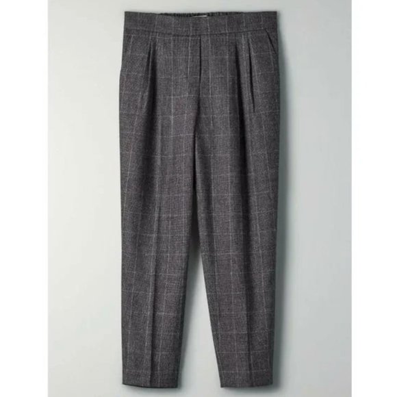 Aritzia Babaton Conan Pant Cropped Dress Pant Wool Blend Neutral Tone Trousers - Picture 3 of 16